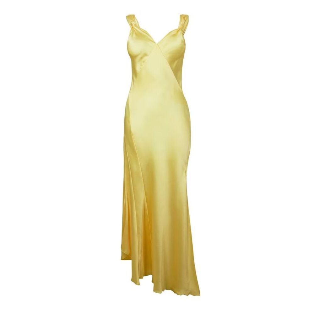 Never Fully Dressed Womens/Ladies Satin Maxi Dress / Lemon